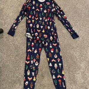Hanna Andersson Adult Pajama Set - Navy with Holiday Print